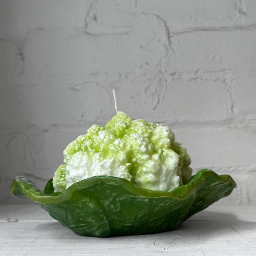 John Derian Cabbage Leaf Shaped Candle Base Add To Cart This Wax Cabbage Leaf Candle Base Is Intended To Be Placed Under These Cabbage Candles Or Head Of Lettuce Candle. Details 8.5" W Paraffin Wax Each Item Will Feature Unique