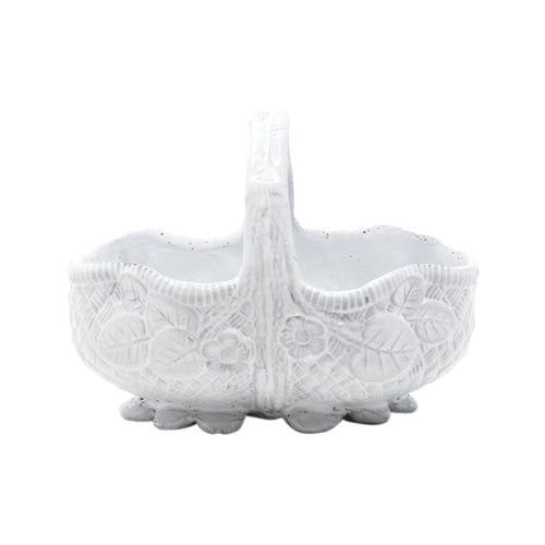 john derian Cambridge Basket Add to cart Details 6.2" L x 3.9" W x 5.1" H Black Terra Cotta with White Enameled Glaze Each item will feature unique variations Made in Paris Care Dishwasher safe on a moderate wash cycle. Not m