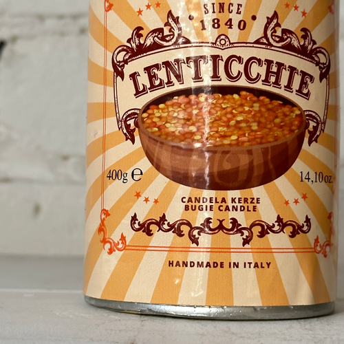 John Derian Can Of Lentils Candle Add To Cart Details 3" W X 4.25" H Paraffin Wax Each Item Will Feature Unique Variations Made In Italy Care Remove All Paper Before Burning. Not Intended For Children. Cereria Introna Has Been P