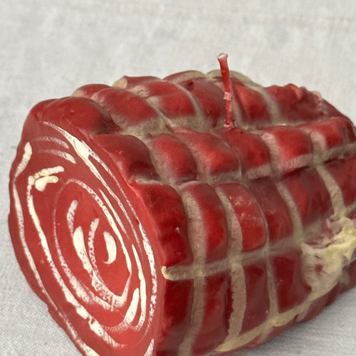 John Derian Capocollo Wrapped Ham Candle Add To Cart Details 6" W X 3" H Paraffin Wax Each Item Will Feature Unique Variations Made In Italy Care Remove All Paper Before Burning. Not Intended For Children.   Cereria Introna H