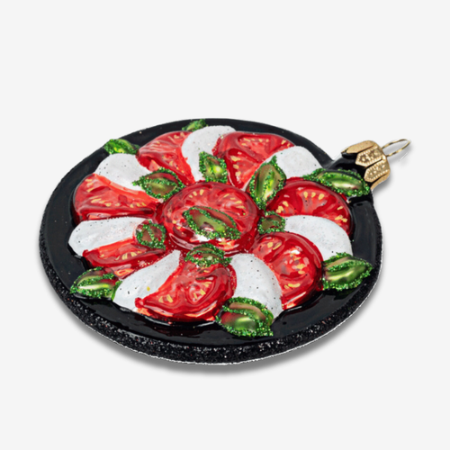 john derian Caprese Salad Ornament Add to cart A deliciously charming addition to your holiday décor: this Caprese Salad Ornament features a beautifully crafted design that showcases the vibrant layers of fresh mozzarella ripe