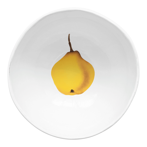 john derian Champion Quince Salad Bowl Add to cart Details 11.4." Diameter x 5.7" Deep Glazed terracotta Made in Paris Image Origin USA c. 1910. Care Dishwasher safe on a moderate wash cycle. Not microwave safe. John Derian team
