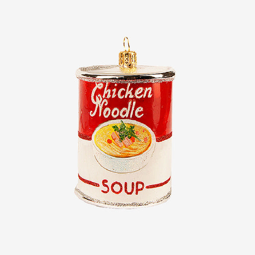 john derian Chicken Noodle Soup Ornament Add to cart All Holiday ornaments and items are final sale and are not eligible for return or exchange.  Details 3" H Glass Handblown in Poland Please note all ornaments and holiday it