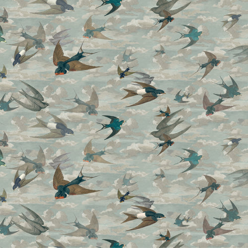 john derian Chimney Swallows Sky Blue Fabric Fabric