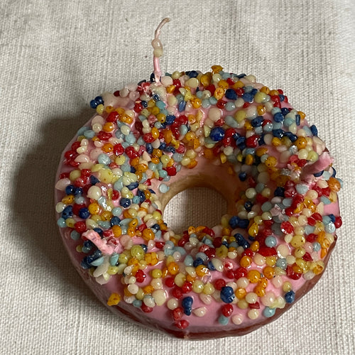 John Derian Ciambella Pink Frosting Doughnut Candle Add To Cart Details 4" Diameter Paraffin Wax Each Item Will Feature Unique Variations Made In Italy Care Remove All Paper Before Burning. Not Intended For Children.   Cereria
