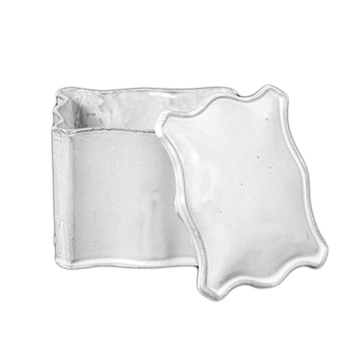 John Derian Colbert Box Add To Cart Petite Boîte Cannette Details 4.3" Length X 3.3" Width X 3.5" Height Black Terra Cotta With White Enameled Glaze Each Item Will Feature Unique Variations Made In Paris Care Dishwasher Safe O