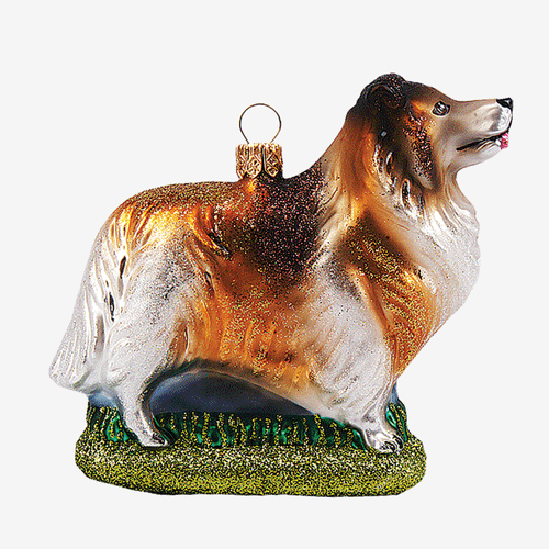 john derian Collie Ornament Add to cart All Holiday ornaments and items are final sale and are not eligible for return or exchange.  Details 4.5" W Glass Handblown in Poland Please note all ornaments and holiday items are not