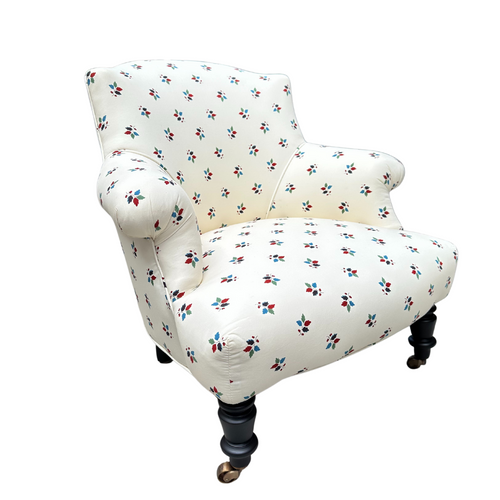 John Derian Custom Baronet Chair In Décors Barbares Feuilles Nina Fabric Custom Furniture