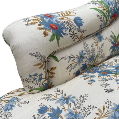 John Derian Custom Bog Chair In Décors Barbares Ete Moscovite Indigo Fabric Custom Furniture