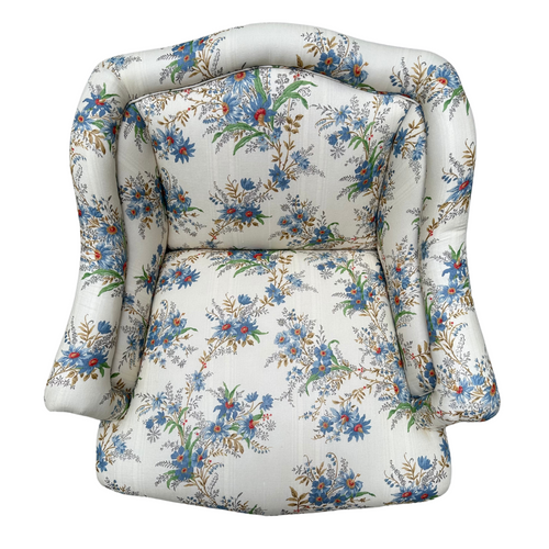 John Derian Custom Bog Chair In Décors Barbares Ete Moscovite Indigo Fabric Custom Furniture