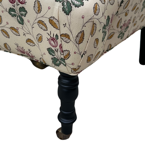 John Derian Custom Bog Chair In Décors Barbares Le Groseilles Purple & Green Fabric Custom Furniture