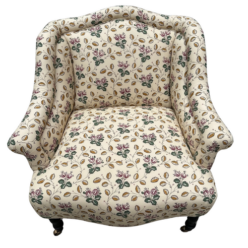 john derian Custom Bog Chair in Décors Barbares Le Groseilles Purple & Green Fabric Custom Furniture