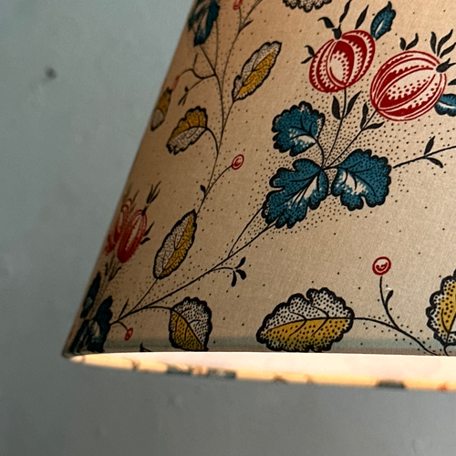 John Derian Custom Décors Barbares Lampshade In Les Grosseilles Red & Blue Medium - $650.00 Large - $850.00