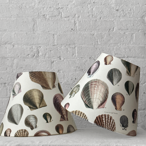 john derian Custom John Derian for Designers Guild "Captain Thomas Brown Shells Oyster" Lampshade Pair Add to cart Details Made from John Derian for Designers Guild "Captain Thomas Brown Shells Oyster" collaboration fabric. Sold