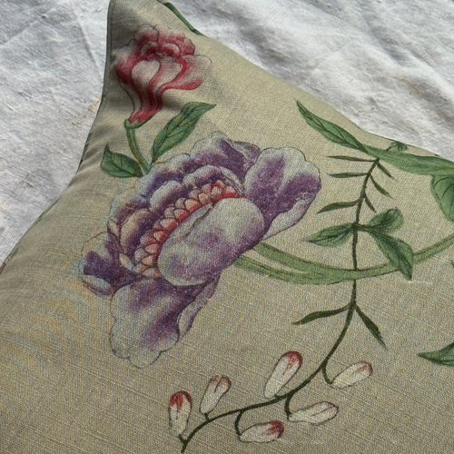 John Derian Custom John Derian For Pierre Frey "Le Paravent Chinois" Pillow In "Chantilly Cream" (#17) Add To Cart This Custom-made Pillow Is Covered In John Derian For Pierre Frey "Le Paravent Chinois" Fabric Featuring A Floral