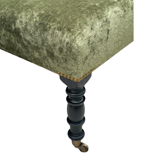 John Derian Custom Ottoman In Cisco Brothers X John Derian Velluto Olive Custom Furniture