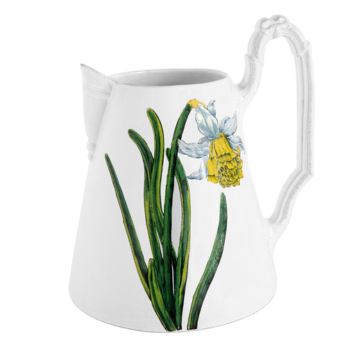 john derian Daffodil Vase Add to cart Details 9.1" L × 8.1" W × 10.6" H Glazed terracotta Made in Paris Care Dishwasher safe on a moderate wash cycle. Not microwave safe.  John Derian teamed up with Astier de Villatte to add