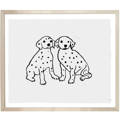 john derian Dalmatian Puppies 10 x 12" Linocut Print