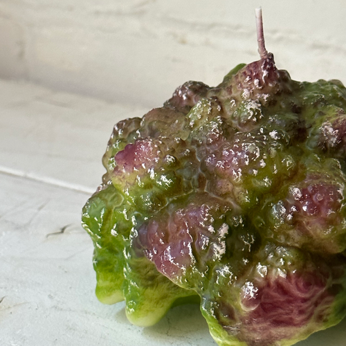 John Derian Dark Green Cabbage Shaped Candle Add To Cart This Cabbage Candle Is Also Available With Cabbage Leaf Base Here. Details 5" W X 3" H Paraffin Wax Each Item Will Feature Unique Variations Made In Italy Care Remove All