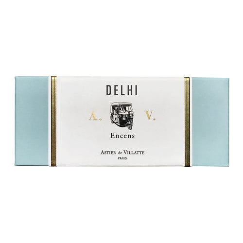 john derian Delhi Incense Add to cart Contains scents of betel styrax spicy musk myrrh vanilla wood herbs and eucalyptus.  Details 6" x 2.5" x .7" Each box contains 125 sticks. 30 minute burn time. 100% natural. Care To begin