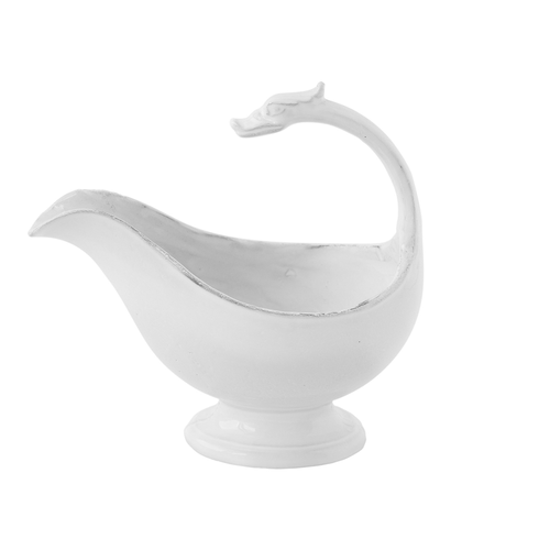 john derian Dragon Sauce Boat Add to cart Details 7.5" L x 3.3" W x 5.3" H Black Terra Cotta with White Enameled Glaze Each item will feature unique variations Made in Paris Care Dishwasher safe on a moderate wash cycle. Not m