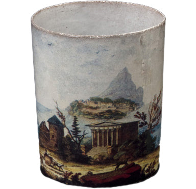 john derian Empire Panorama Cup 2 Add to cart Tasse Panorama Empire 2 Details 3" Diameter x  4" H Glazed terracotta Made in Paris Care Dishwasher safe on a moderate wash cycle. Not microwave safe. John Derian teamed up with As