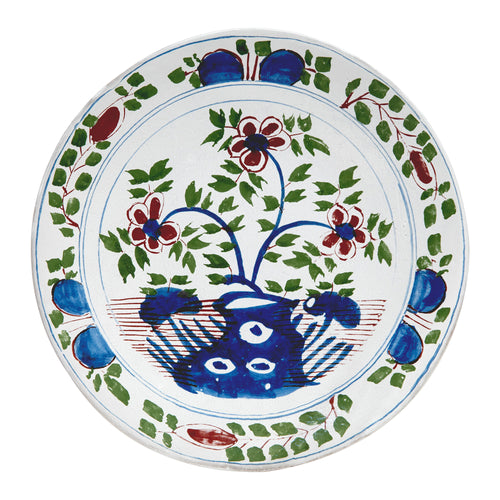 john derian English Delft Bouquet Dinner Plate Add to cart Details 9.4" Diameter x 0.8" Deep Glazed terracotta Made in Paris Care Dishwasher safe on a moderate wash cycle. Not microwave safe. Origin 18th-century delft plate This