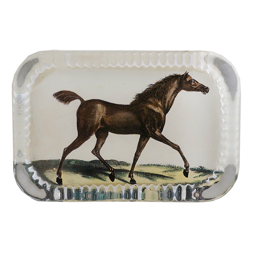 john derian English Race Horse Dotted Edge Large Paperweight