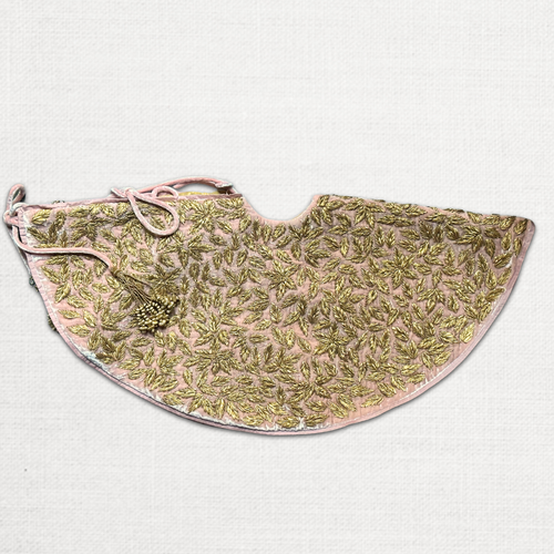 John Derian Enny Embroidered Silk Velvet Holiday 30" Tree Skirt In Old Rose Add To Cart Introducing Anke Drechsel’s Latest Creation: Embroidered Silk Velvet Christmas Stockings And Tree Skirts. This "Enny" Tree Skirt In Her Si