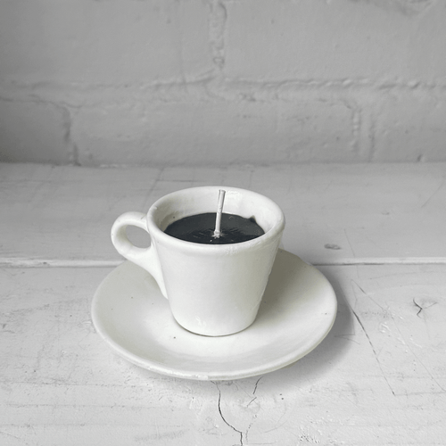 john derian Espresso Cup Candle Add to cart Details Cup - 2.25" W x 3.5" H Saucer - 4.75" W Paraffin Wax Each item will feature unique variations Made in Italy Care Remove All Paper Before Burning. Not intended for children. Cer