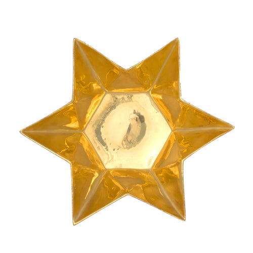 john derian Etoile Soup Plate (Gold Interior) Add to cart Assiette à Dessert Details 9.4" Diameter x 2" Deep Please note this piece is not food safe Black Terra Cotta with White Enameled Glaze Each item will feature unique var