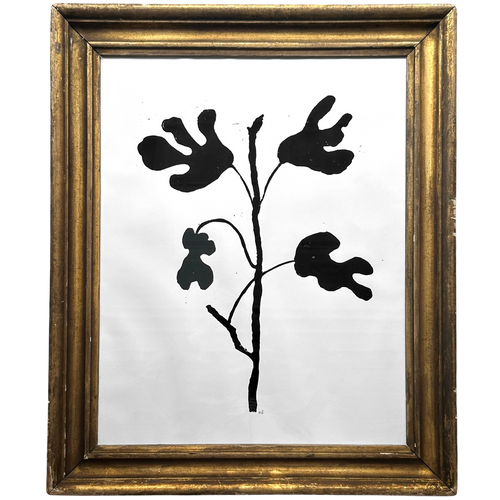 john derian "Fig" in a Vintage Gilded Frame Ready to Ship Linocut