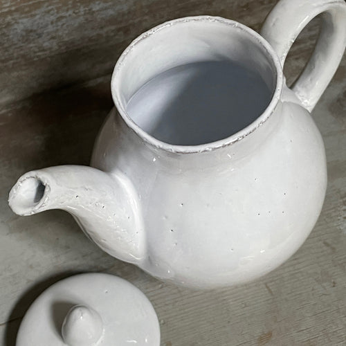 John Derian Fillette Teapot Add To Cart Sucrier Fillette Details 5.9" W X 4.7" L 5.5" H Black Terra Cotta With White Enameled Glaze Each Item Will Feature Unique Variations Made In Paris Care Dishwasher Safe On A Moderate Wash