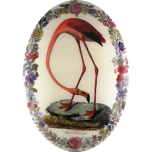 john derian Flamingo with Flowers (Convex) 13 x 18" Oval