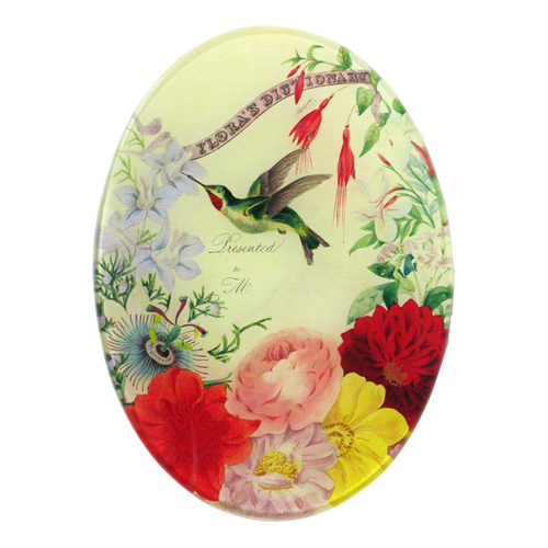 john derian Flora's Dictionary (Hummingbirds) 5 x 7" Oval