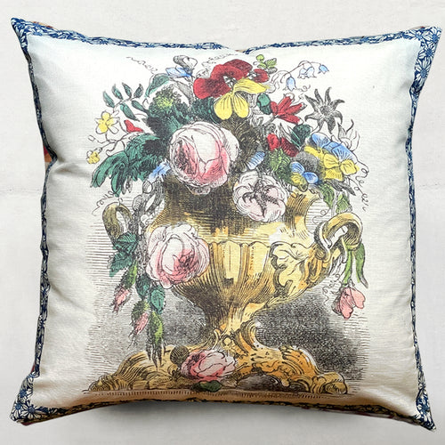 john derian Flower Vase Parchment Cushion Add to cart Graphic linear botanical drawings of flowers and leaves are overlaid with delicately tinted blooms and set on a sage green ground in this wondrous square floral decorative pi