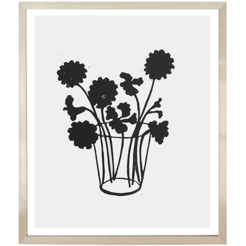 john derian Flowers in a Glass Tumbler 1 10 x 12" Linocut Print