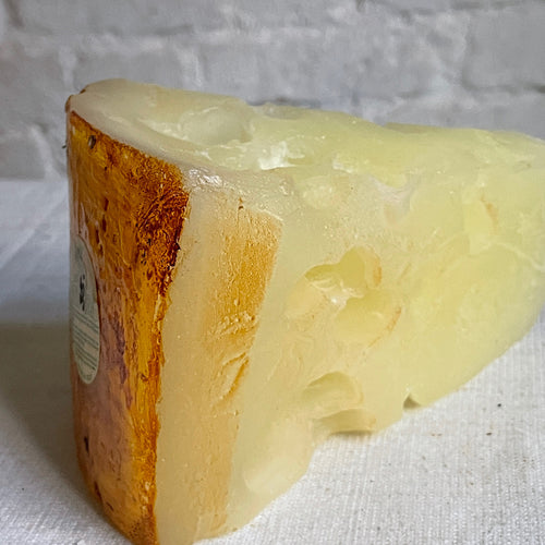 John Derian Formaggio Groviera Cheese Candle Add To Cart Details 4" W X 5 3/4" H Paraffin Wax Each Item Will Feature Unique Variations Made In Italy Care Remove All Paper Before Burning. Not Intended For Children.   Cereria I