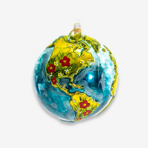john derian Globe with Flowers Ornament Add to cart Crafted with a touch of elegance this Globe with Flowers Ornament features a detailed globe design adorned with delicate colorful flowers. The intricate floral patterns wrap ar