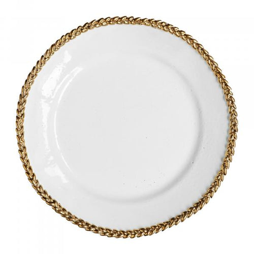 john derian Gold Joséphine Dinner Plate Add to cart Details 8.4" Diameter x 2" Deep Black Terra Cotta with White Enameled Glaze Each item will feature unique variations Made in Paris Care Dishwasher safe on a moderate wash cycl