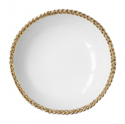 john derian Gold Joséphine Soup Plate Add to cart Details 8.4" Diameter x 2" Deep Black Terra Cotta with White Enameled Glaze Each item will feature unique variations Made in Paris Care Dishwasher safe on a moderate wash cycle.