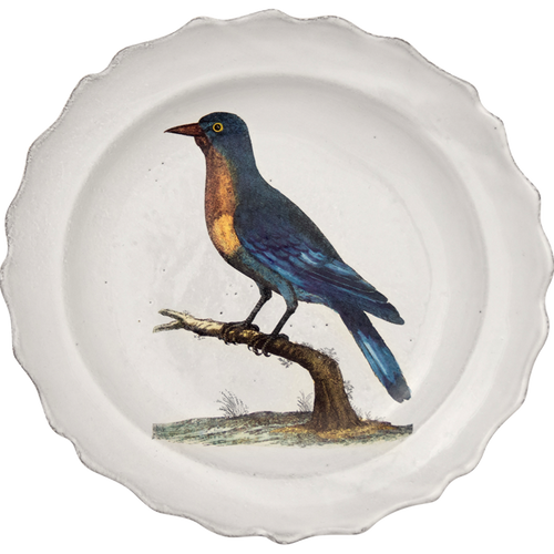 john derian Good Hopejay Soup Plate Add to cart Assiette Creuse Geai de Good-Hope Details 10" L x 9.5" W x 1" Deep Glazed terracotta Made in Paris Care Dishwasher safe on a moderate wash cycle. Not microwave safe. Image Origin E