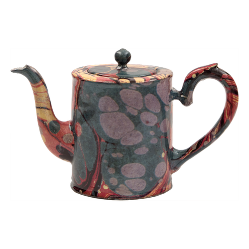 john derian Green Yellow and Red Marble Teapot - Small Add to cart Petite Théière Marbre Jaune Vert5" Wide x 4" Diameter8" HeightMarble pattern may vary from piece to piece.John Derian teamed up with Astier de Villatte to add