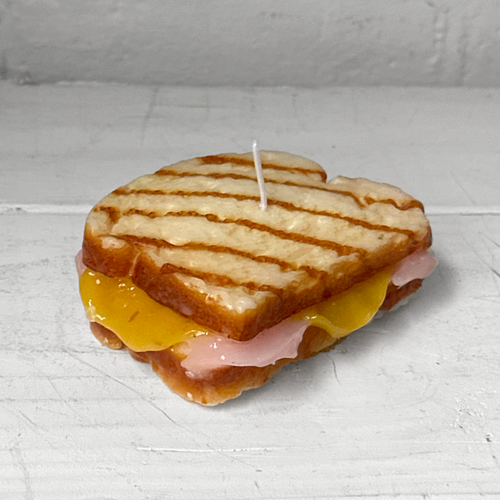 John Derian Ham & Cheese Panini Sandwich Candle Add To Cart Details 4.75" W X 1.5" H Paraffin Wax Each Item Will Feature Unique Variations Made In Italy Care Remove All Paper Before Burning. Not Intended For Children. Cereria In
