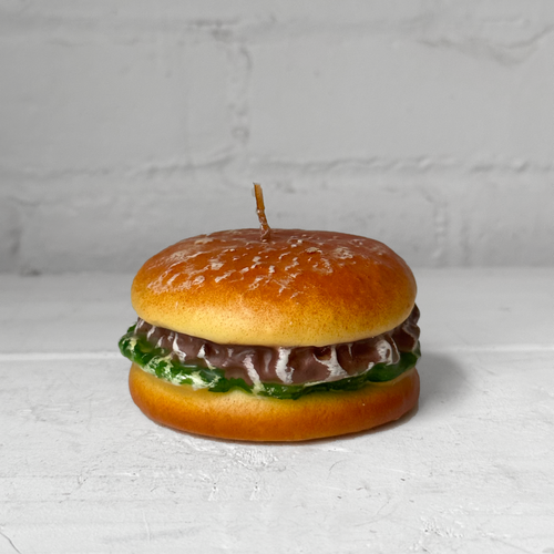 john derian Hamburger Candle Add to cart Details 3.5" L x 3.5" H Paraffin Wax Each item will feature unique variations Made in Italy Care Remove All Paper Before Burning. Not intended for children. Cereria Introna has been produ