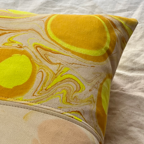 John Derian Hand Marbled One-of-a-Kind Pillow (SW724) Add To Cart Swarm's Hand-marbled Pillows Are Each A One-of-a-kind Creation. Crafted With Care Swarm Utilizes Centuries-old Marbling Techniques To Create A Mesmerizing Dance O