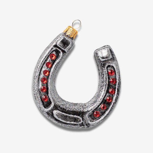 john derian Horseshoe Ornament Add to cart A charming symbol of luck and protection for your holiday décor: this Horseshoe Ornament features a beautifully crafted design capturing the traditional shape and metallic detailing of