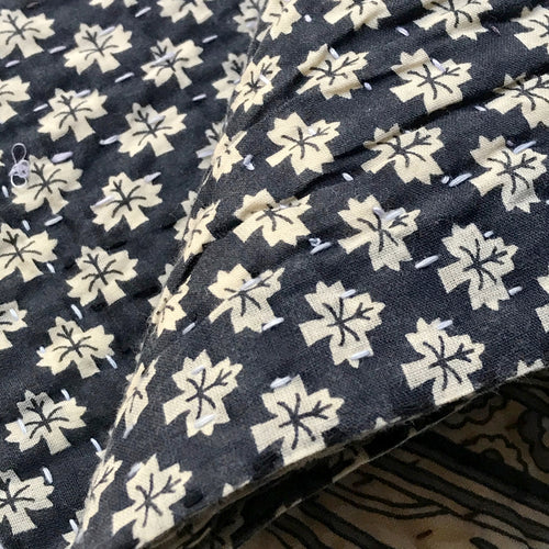 John Derian Indigo Swirl Newly Printed Queen Bedcover Newly Printed Kantha Queen Bedcover