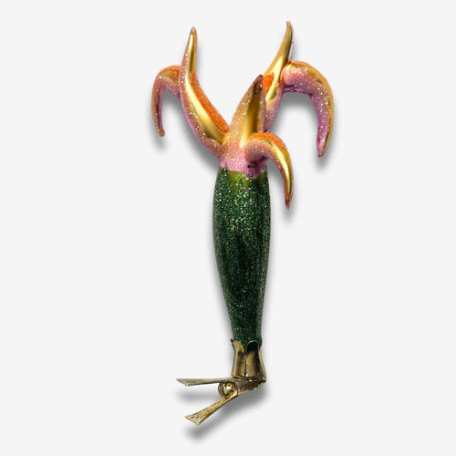 john derian Iris Clip-on Flower Ornament Add to cart All Holiday ornaments and items are final sale and are not eligible for return or exchange.  Crafted with care the Iris Clip-on Flower Ornament beautifully showcases the eleg