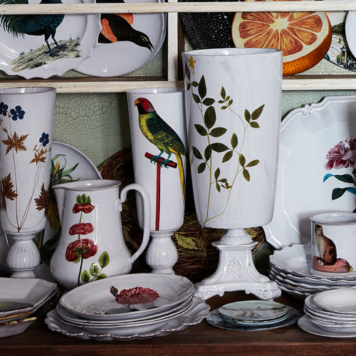 John Derian Jasmine Vase Add To Cart Vase Jasmin Details 7" W X 17.5" H Glazed Terracotta Made In Paris Care Dishwasher Safe On A Moderate Wash Cycle. Not Microwave Safe.  John Derian Teamed Up With Astier De Villatte To Add